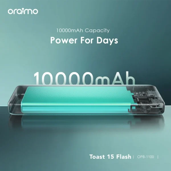 Oraimo Toast 15 Flash 10000mAh Fast Charging Power Bank – OPB-1100