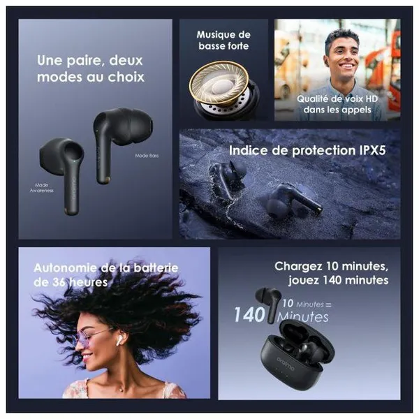Oraimo FreePods 3C Wireless ENC Headphones – Bluetooth 5.3, 36H Battery, HavyBass