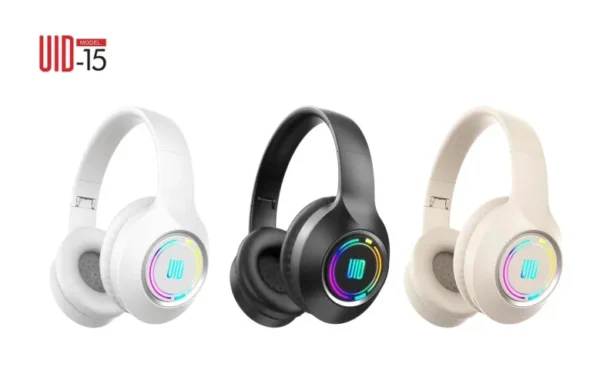 UID-15 Wireless Headphones – Noise Reduction, Stereo Sound, RGB Display