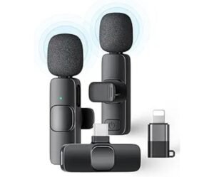 Mini Wireless Tie Microphone – Lavalier Clip-on Mic for iPhone & Android