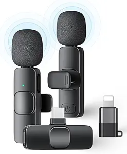 Mini Wireless Tie Microphone – Lavalier Clip-on Mic for iPhone & Android