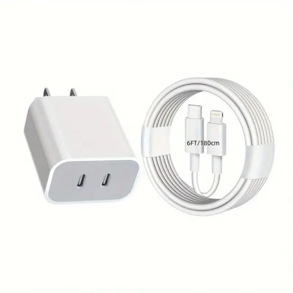 iPhone 14 Pro 20W USB-C Power Adapter + USB-C to Lightning Cable