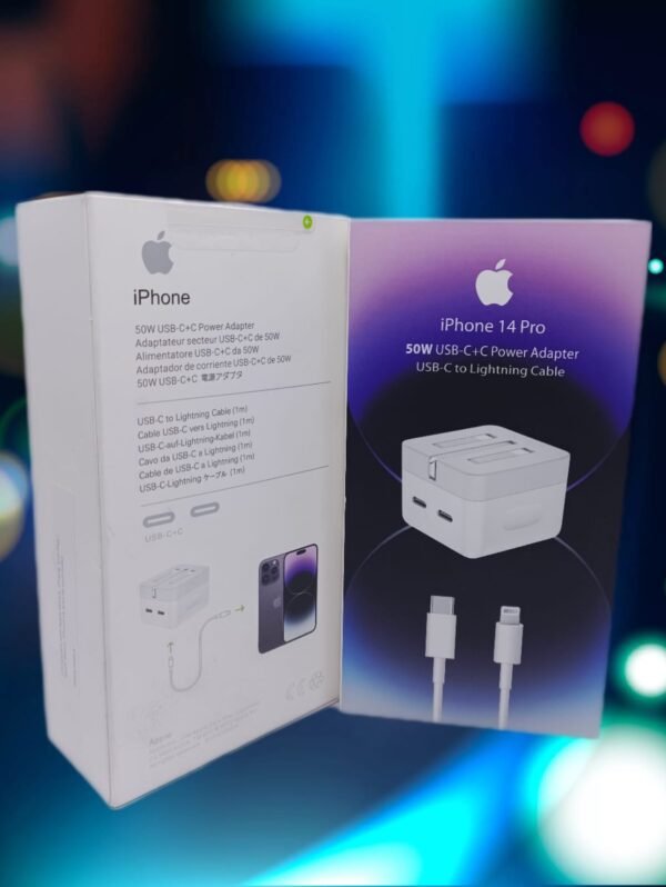 iPhone 14 Pro 20W USB-C Power Adapter + USB-C to Lightning Cable